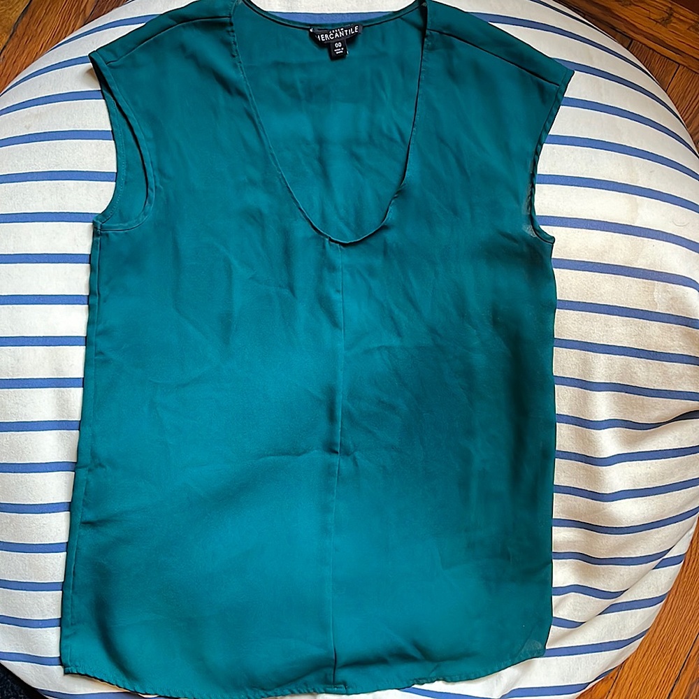 J Crew Mercantile Green Blouse